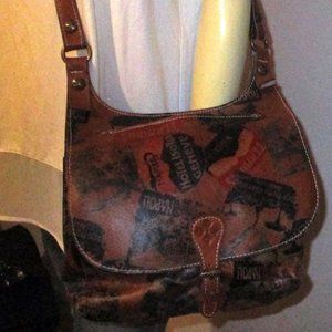 PATRICIA NASH Leather Hotel Print Messenger Purse